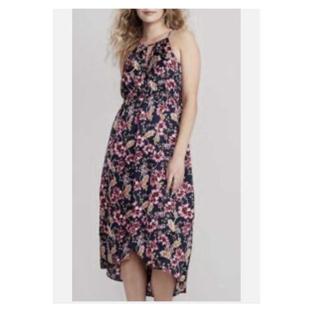 Old Navy Purple Moody Dark Floral Satin Maxi Dress Size XL Event